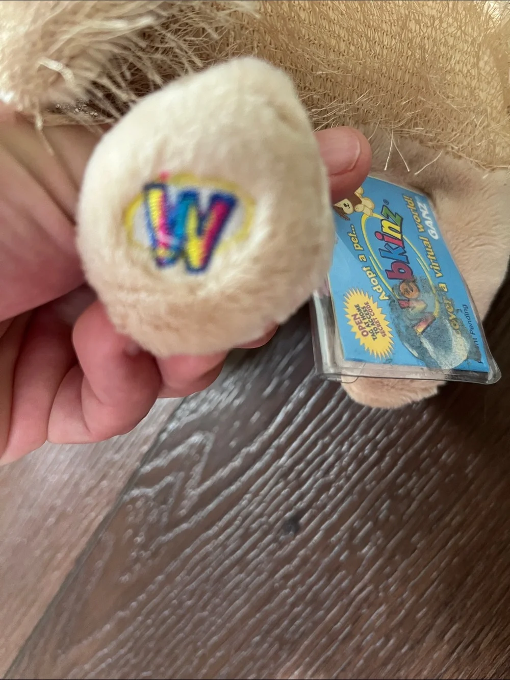 Vintage Ganz Webkinz Golden Retriever plush toy featuring fuzzy, textured cream
